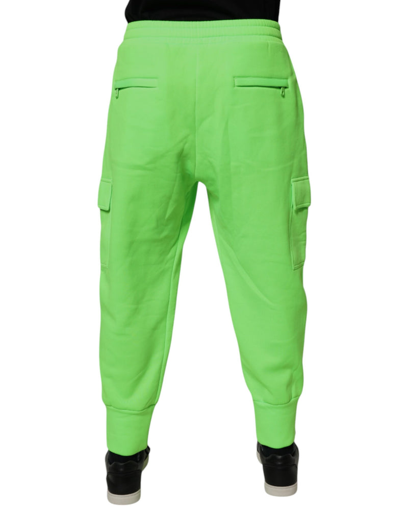 Dolce &amp; Gabbana Neon Groene Cargo Joggingbroek Heren Sweatpants Broek