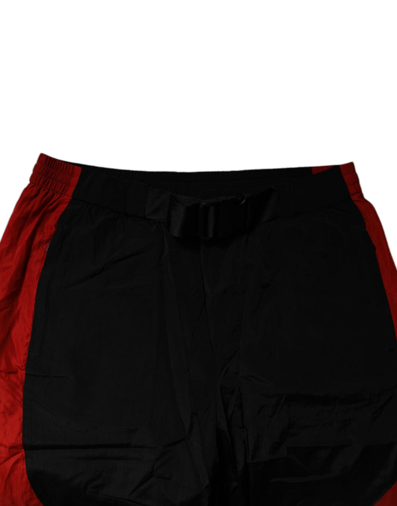 Dolce &amp; Gabbana zwarte en rode luipaardprint joggingbroek