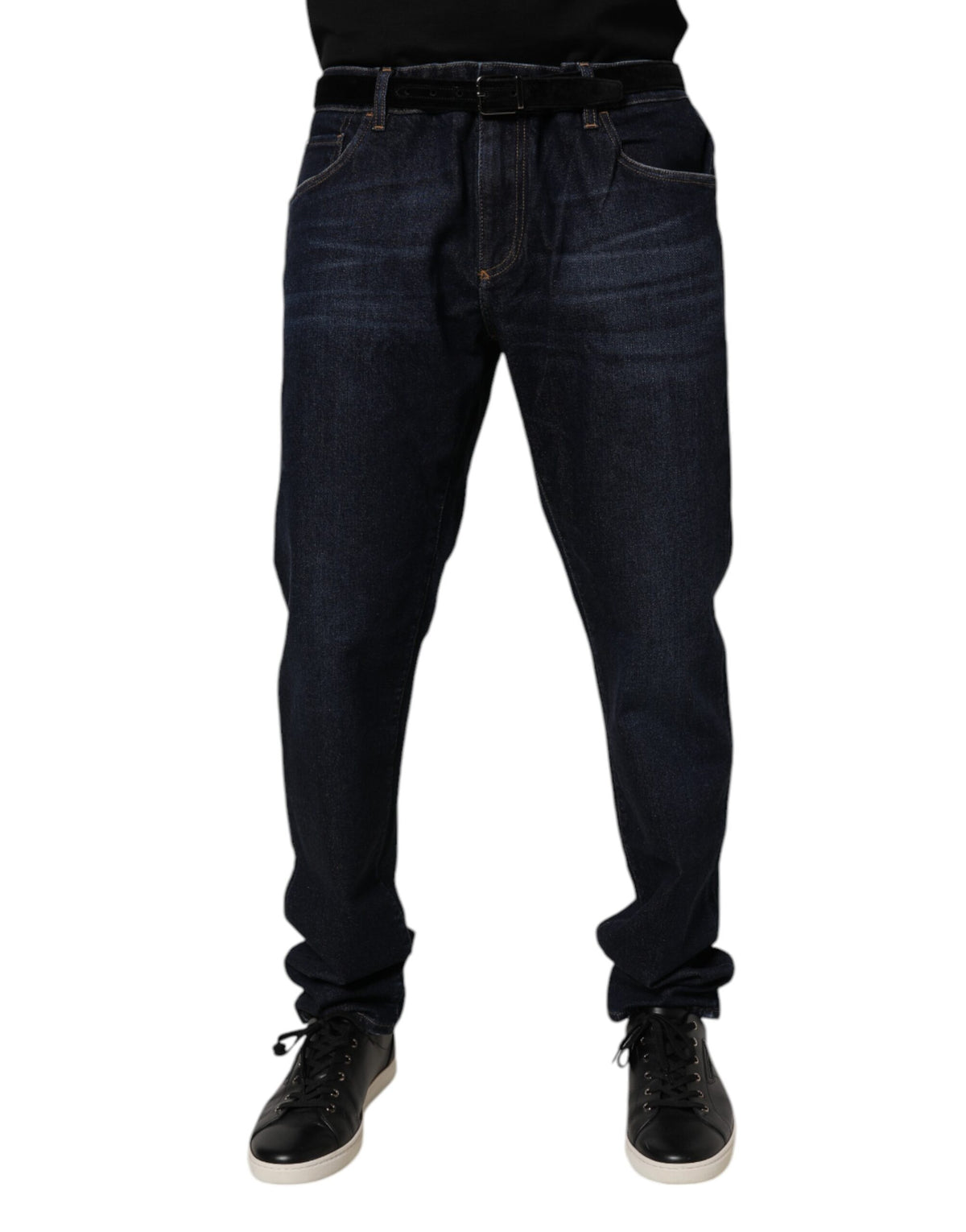 Jeans skinny en coton extensible bleu foncé de Dolce &amp; Gabbana