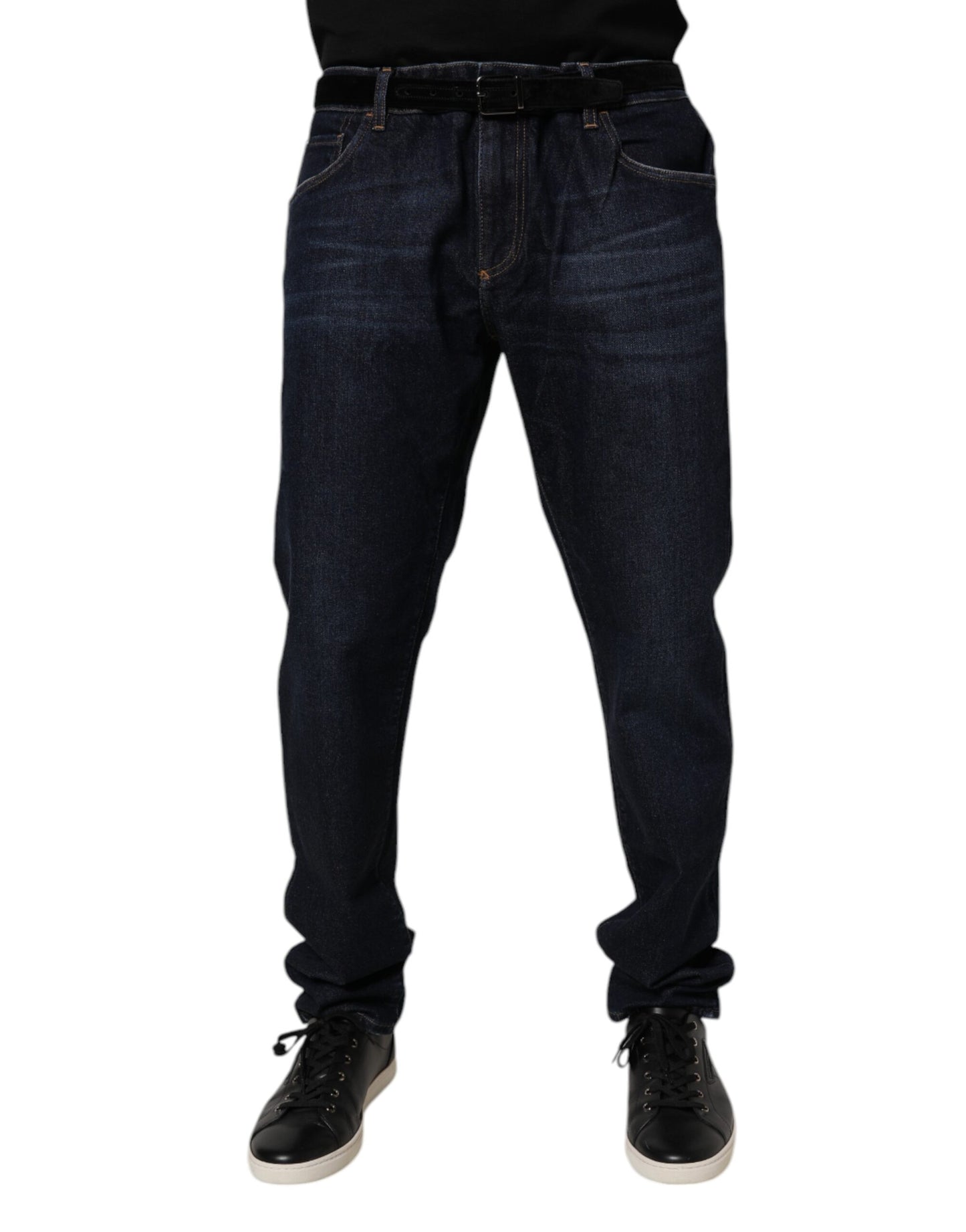 Jeans skinny en coton extensible bleu foncé de Dolce &amp; Gabbana