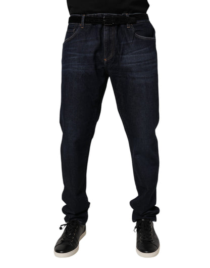 Jeans skinny en coton extensible bleu foncé de Dolce &amp; Gabbana