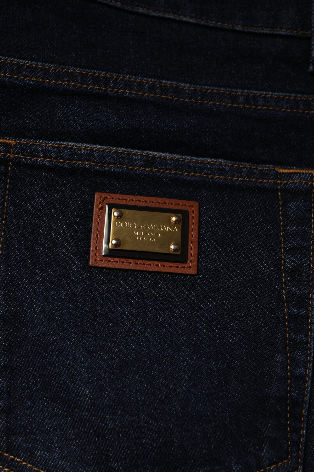Jeans skinny en coton extensible bleu foncé de Dolce &amp; Gabbana