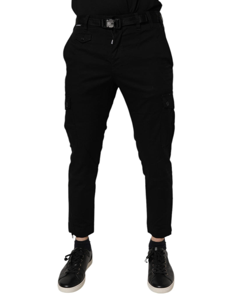Dolce &amp; Gabbana zwarte, strakke cargojeggings van stretchkatoen