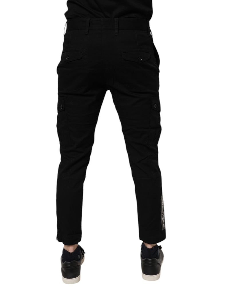 Dolce &amp; Gabbana zwarte, strakke cargojeggings van stretchkatoen