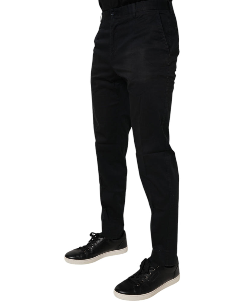 Dolce &amp; Gabbana zwarte, strakke, rekbare broek van katoen voor formele gelegenheden.