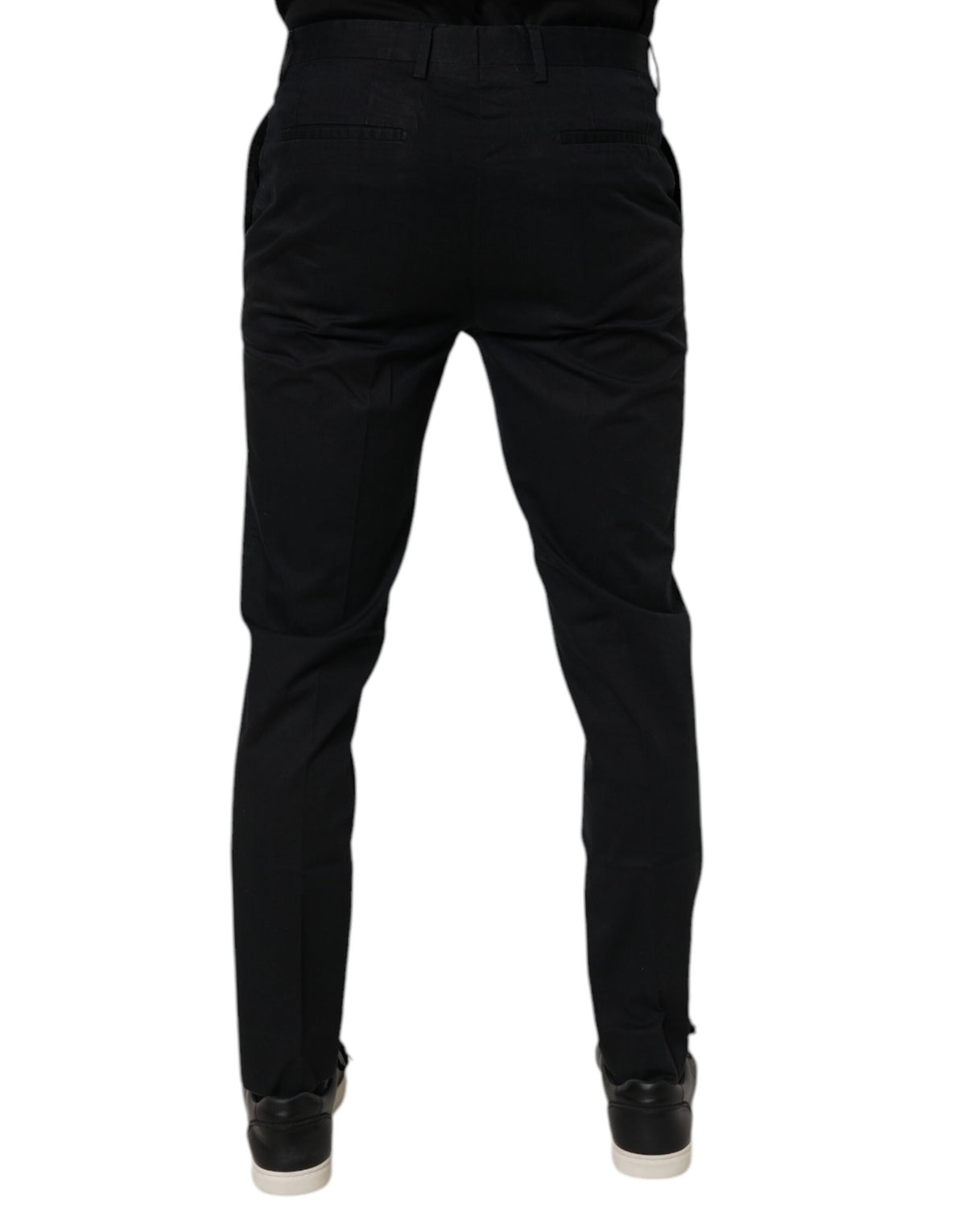 Pantalon tailleur noir en coton extensible et ajusté Dolce &amp; Gabbana