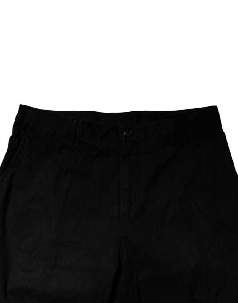 Dolce &amp; Gabbana zwarte, strakke, rekbare broek van katoen voor formele gelegenheden.