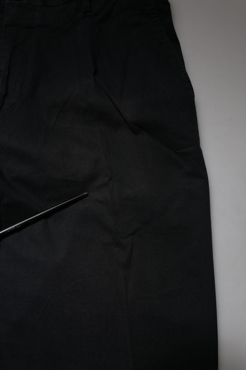 Dolce &amp; Gabbana zwarte, strakke, rekbare broek van katoen voor formele gelegenheden.