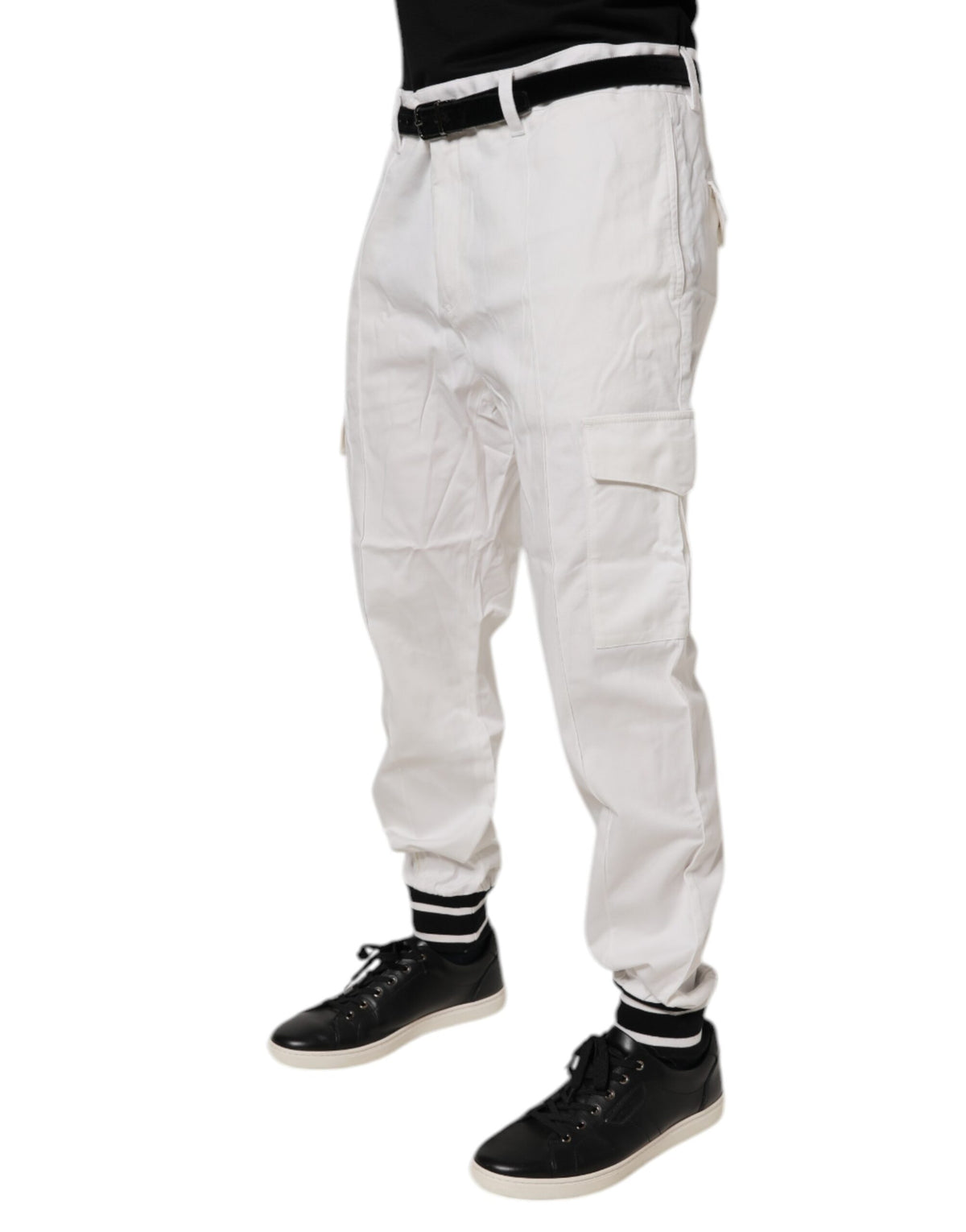 Pantalon cargo skinny en coton blanc Dolce &amp; Gabbana