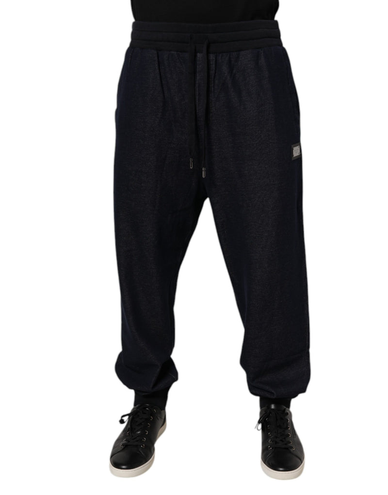 Dolce &amp; Gabbana zwarte jacquard joggingbroek van katoen