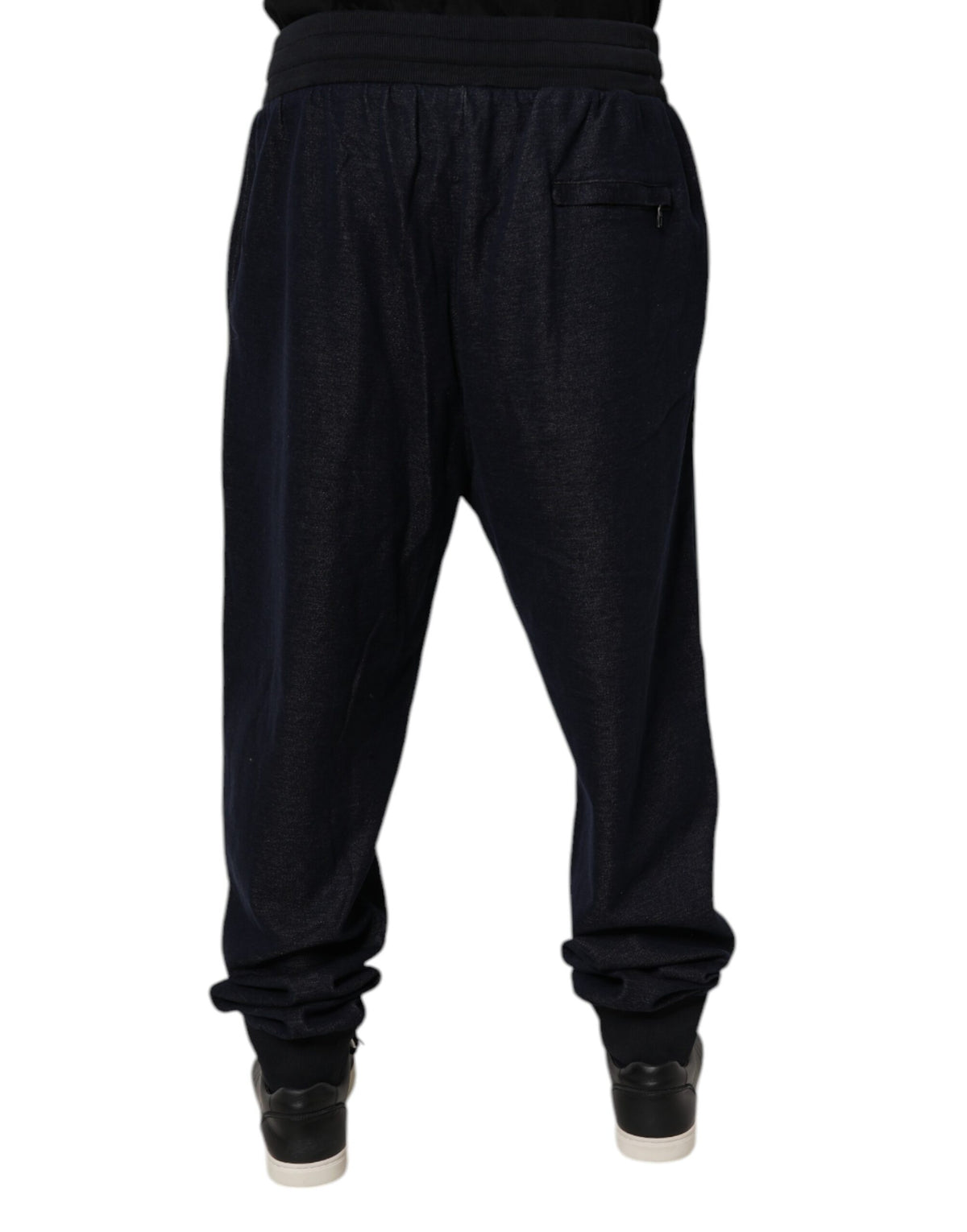 Pantalon de jogging en coton jacquard noir Dolce &amp; Gabbana
