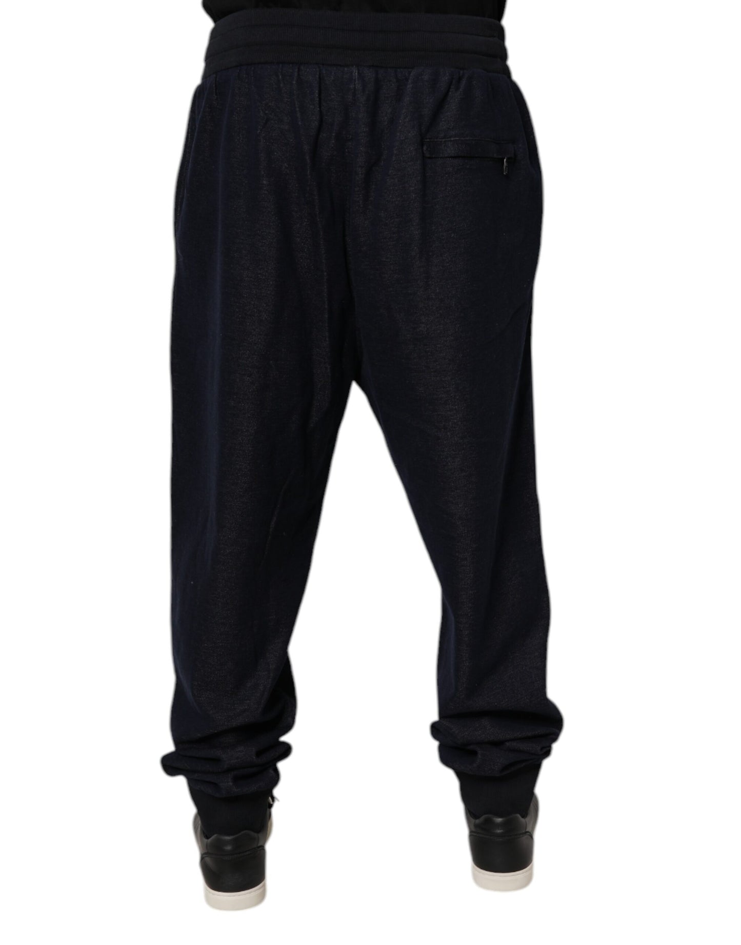 Dolce & Gabbana Black Jacquard Cotton Jogger Sweatpants Pants