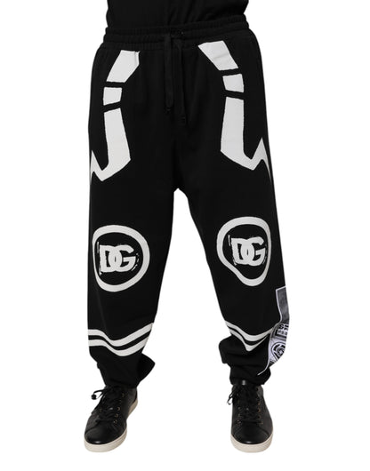 Dolce & Gabbana Black Logo Cotton Jogger Sweatpants Pants