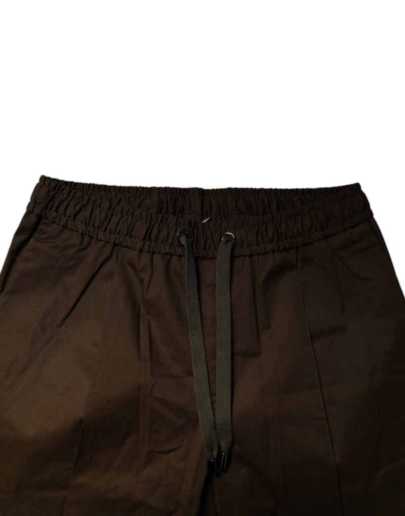 Pantalon de jogging en coton extensible marron Dolce &amp; Gabbana