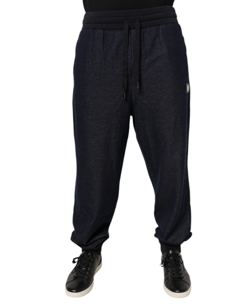 Dolce &amp; Gabbana Zwarte Jacquard Joggingbroek Heren Sweatpants Broek