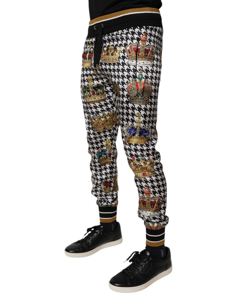 Dolce &amp; Gabbana multicolor speldijspant broek voor heren met kroonmotief