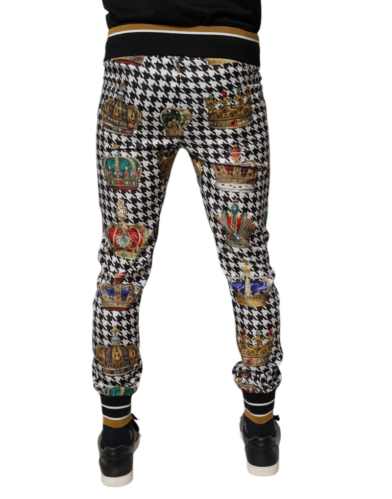 Dolce &amp; Gabbana multicolor speldijspant broek voor heren met kroonmotief