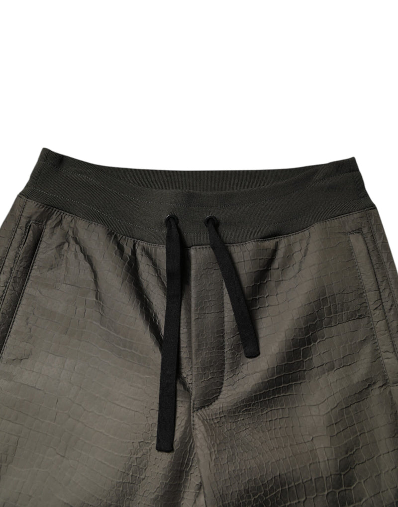 Pantalon de survêtement en cuir d'agneau marron pour homme de Dolce &amp; Gabbana