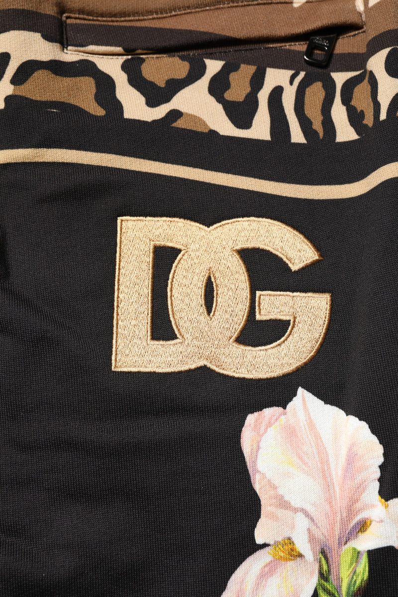 Dolce &amp; Gabbana zwarte katoenen joggingbroek met bloemenprint