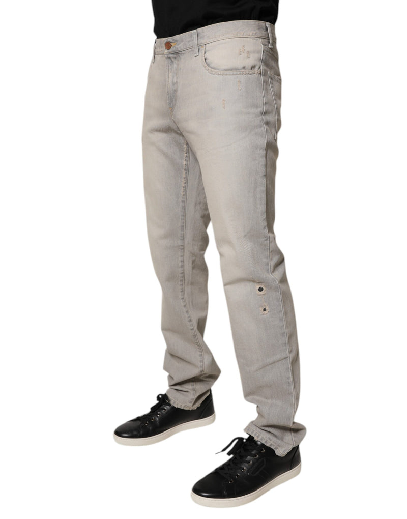 Dolce &amp; Gabbana lichtgrijze katoenen skinny jeans