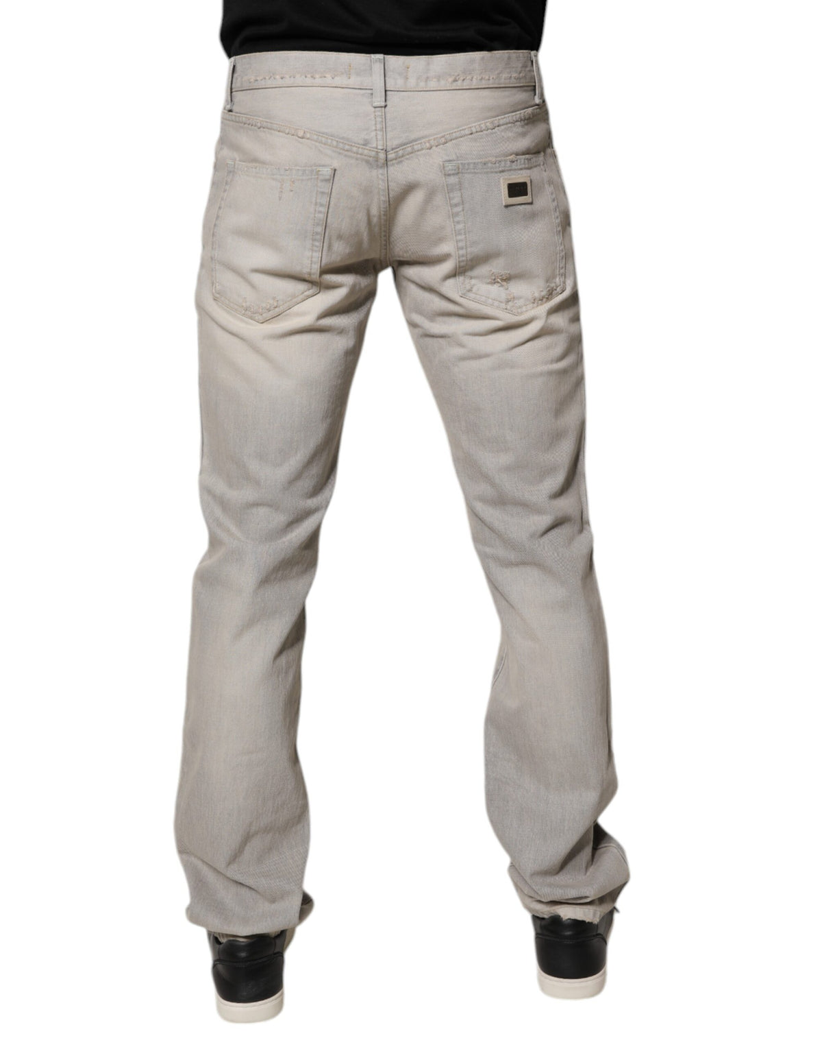 Jeans skinny en coton gris clair Dolce &amp; Gabbana