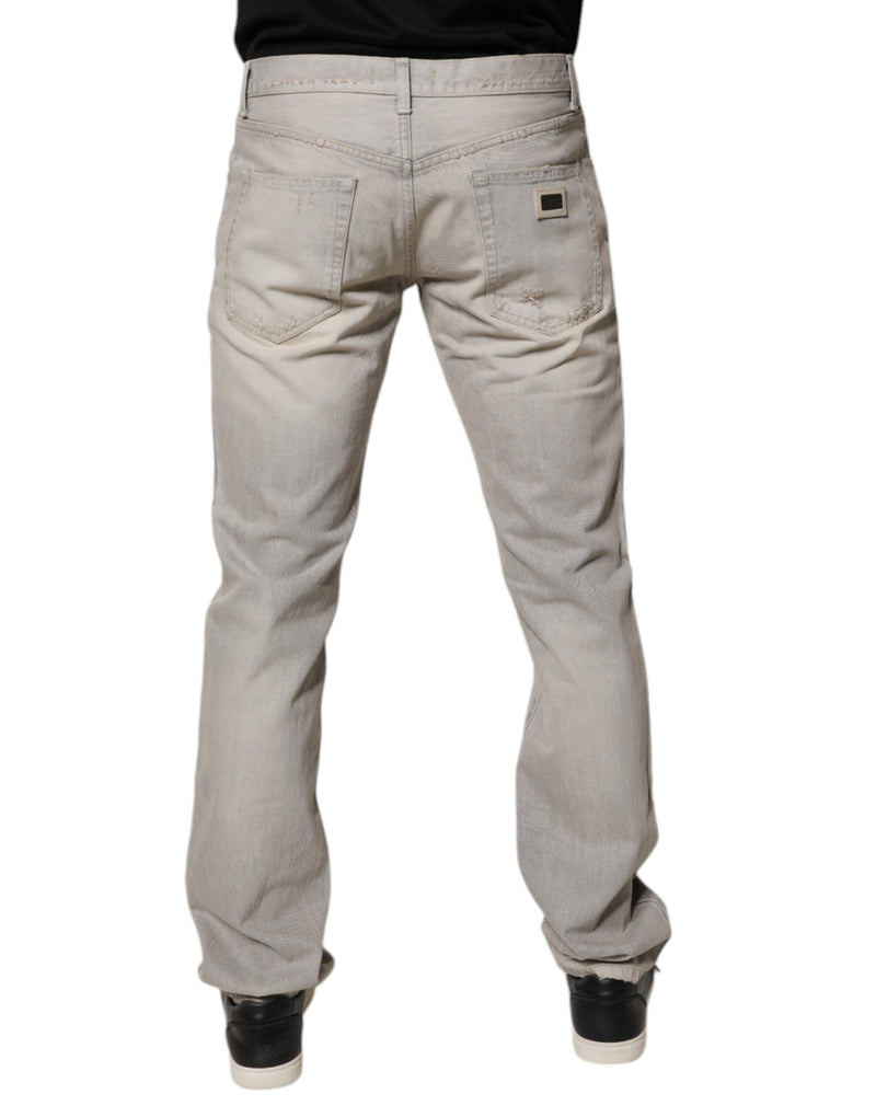 Dolce &amp; Gabbana lichtgrijze katoenen skinny jeans
