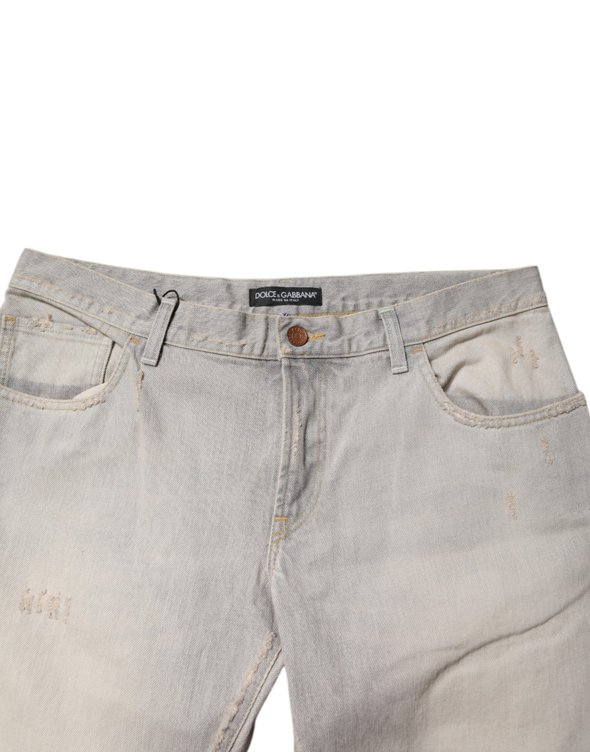 Jeans skinny en coton gris clair Dolce &amp; Gabbana