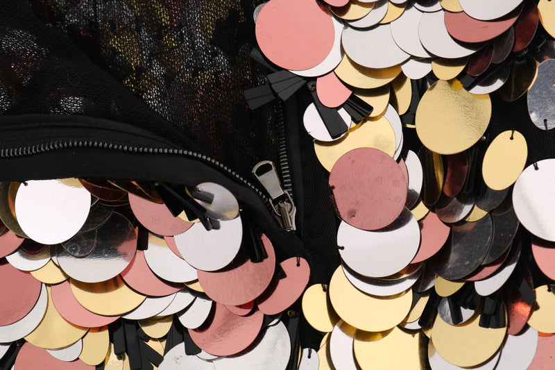 Jupe taille haute à volants dorés et paillettes de Dolce &amp; Gabbana