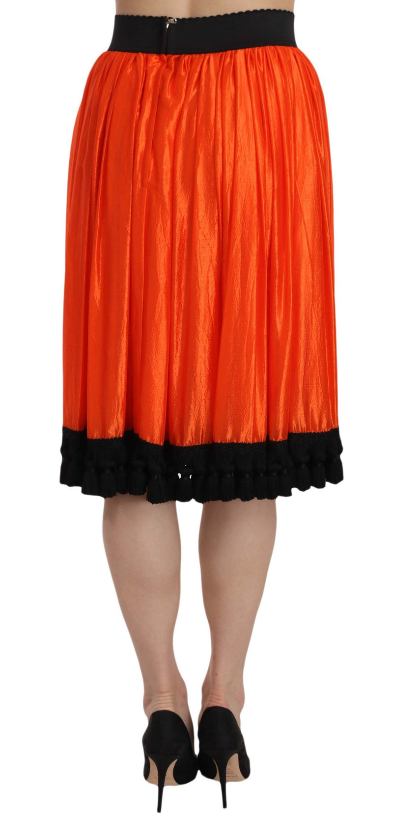 Jupe orange taille haute mi-longueur Dolce &amp; Gabbana