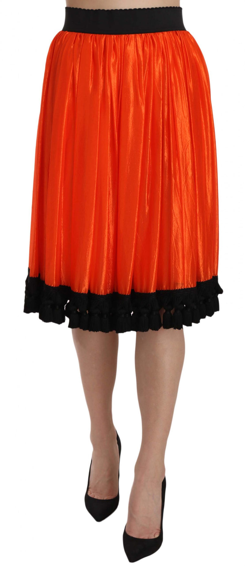 Jupe orange taille haute mi-longueur Dolce &amp; Gabbana