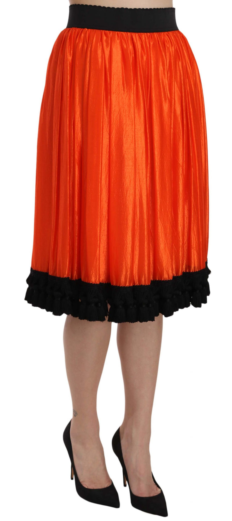 Jupe orange taille haute mi-longueur Dolce &amp; Gabbana