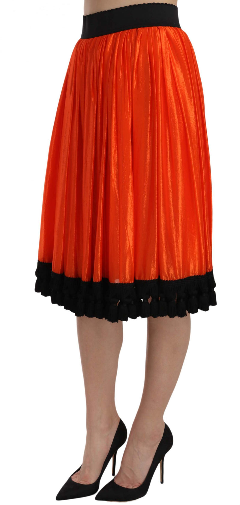 Jupe orange taille haute mi-longueur Dolce &amp; Gabbana