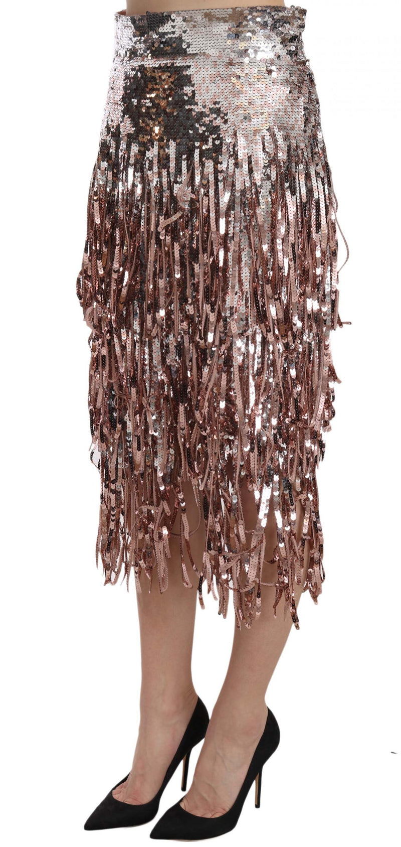 Jupe crayon midi à franges et paillettes de Dolce &amp; Gabbana