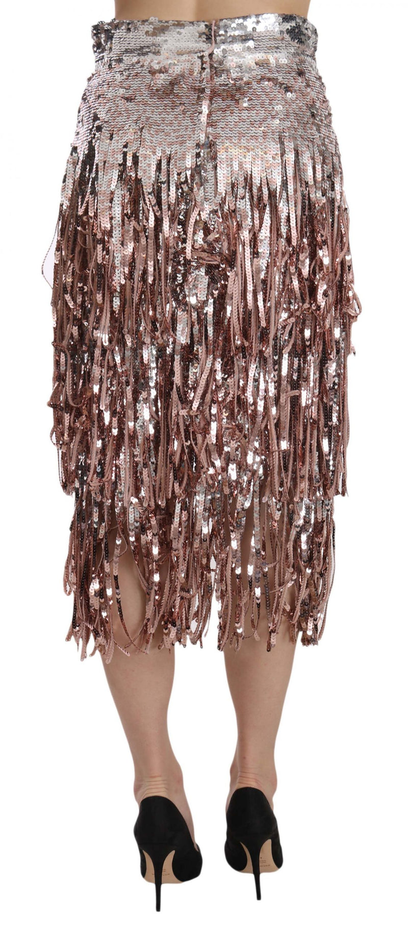 Jupe crayon midi à franges et paillettes de Dolce &amp; Gabbana
