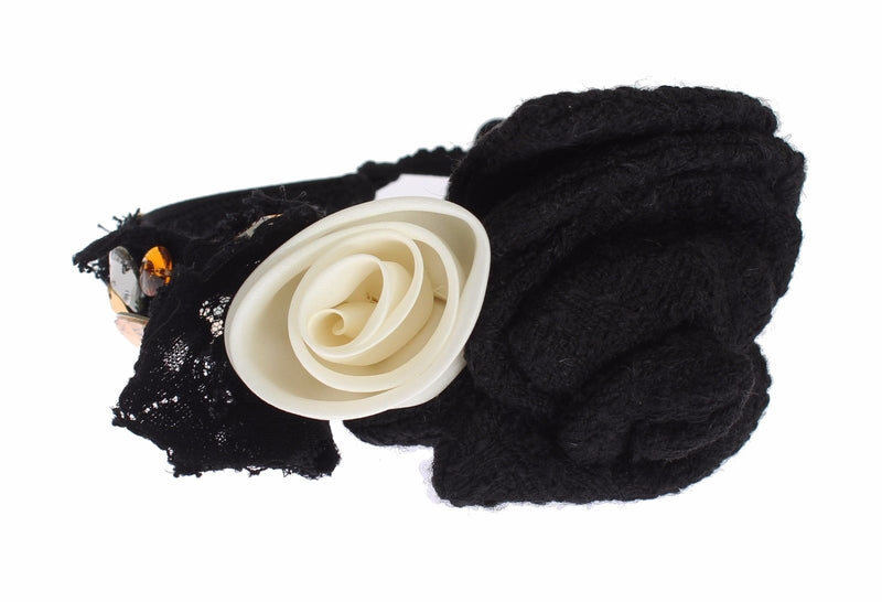Dolce &amp; Gabbana Diadème Serre-tête Tiara Blanc Rose Cristal Cheveux Or