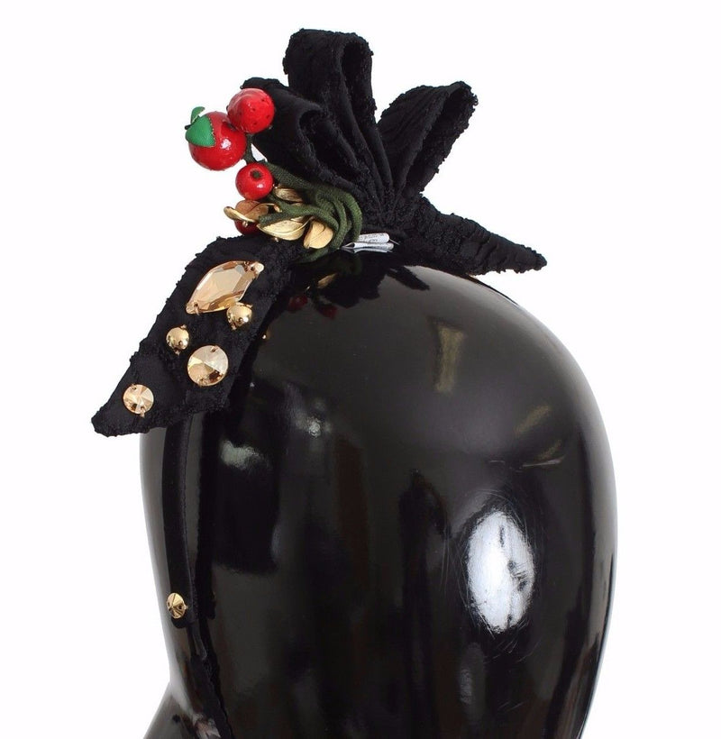 Bandeau diadème Dolce &amp; Gabbana avec nœud en cristal et fruits rouges