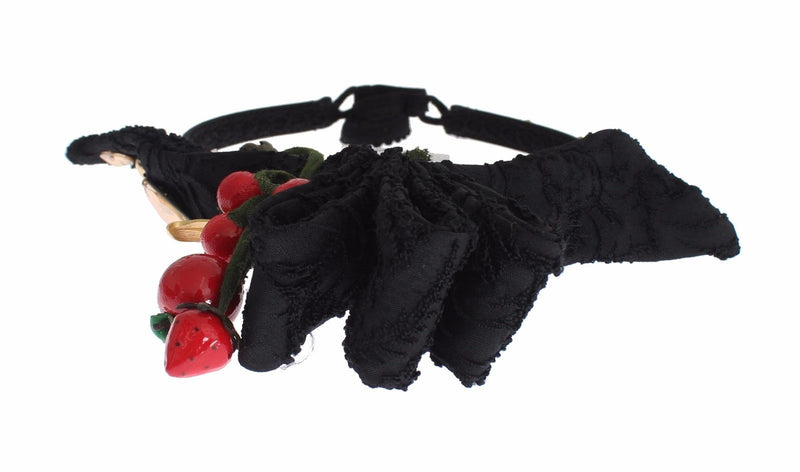 Bandeau diadème Dolce &amp; Gabbana avec nœud en cristal et fruits rouges