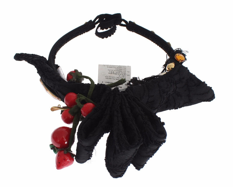 Bandeau diadème Dolce &amp; Gabbana avec nœud en cristal et fruits rouges