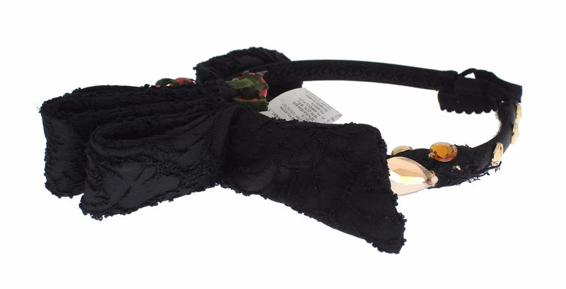 Bandeau diadème Dolce &amp; Gabbana avec nœud en cristal et fruits rouges