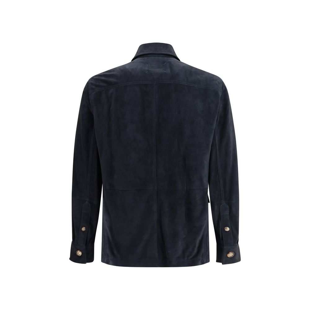 Brunello Cucinelli Veste en cuir suédé pour homme