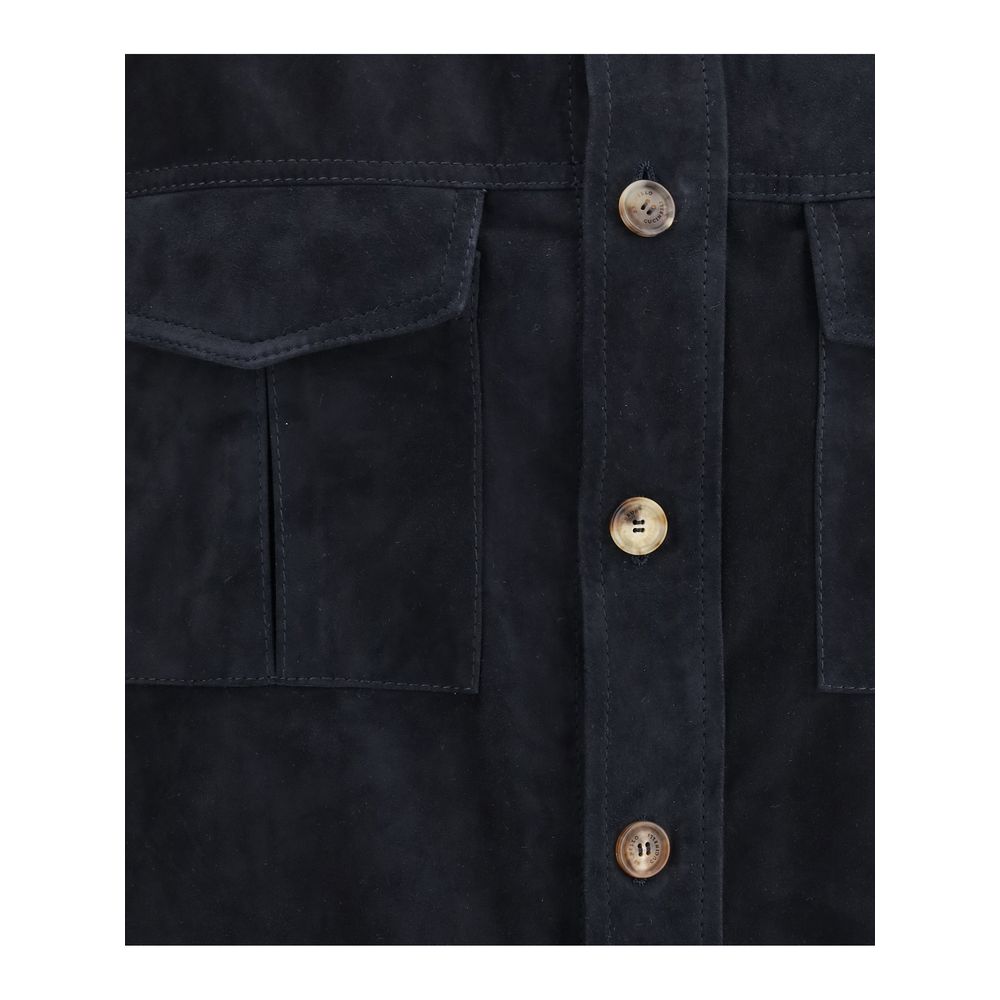 Brunello Cucinelli Veste en cuir suédé pour homme