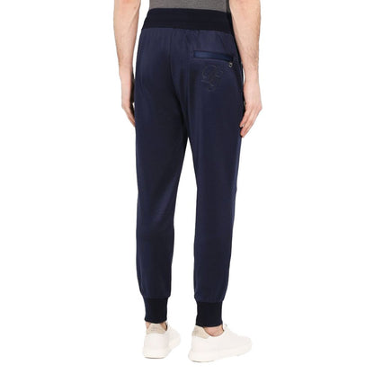 Dolce & Gabbana Blue Silk Men Trousers