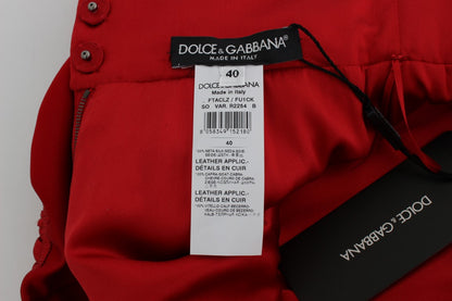 Shorts siciliens en soie rouge à motifs de roses de Dolce & Gabbana
