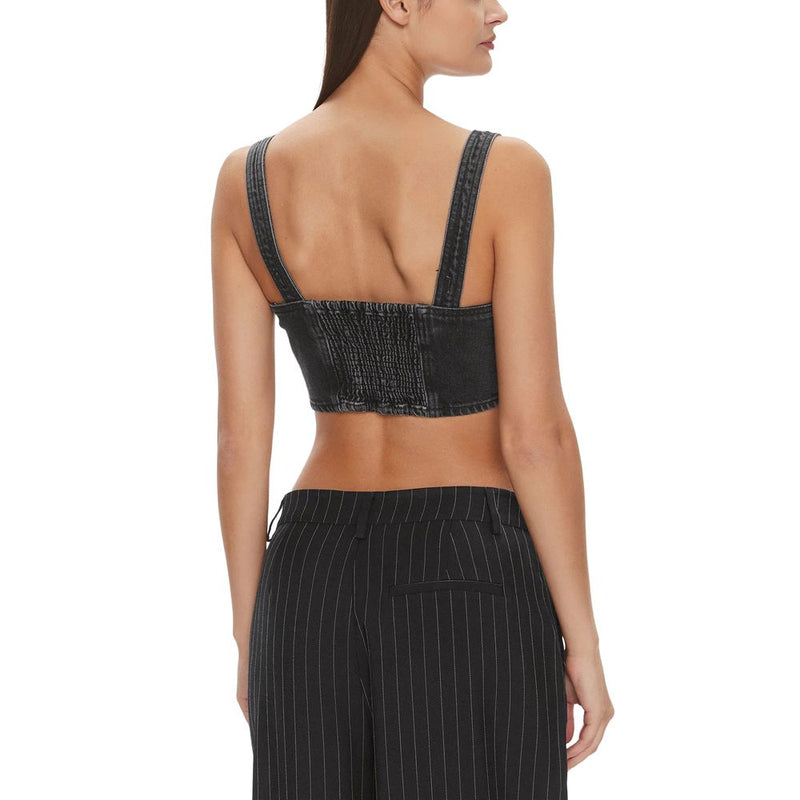 Tommy Hilfiger Jeans Black Recycled Cotton Bustier Top