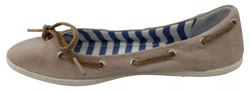 Pantofola D'Oro Beige Suede Lace Bow Loafers - Élégantes Ballet Flats