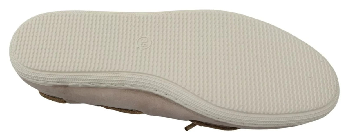 Pantofola D'Oro Beige Suede Lace Bow Loafers - Élégantes Ballet Flats