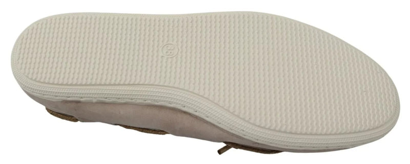 Pantofola D'Oro Beige Suede Lace Bow Loafers - Élégantes Ballet Flats