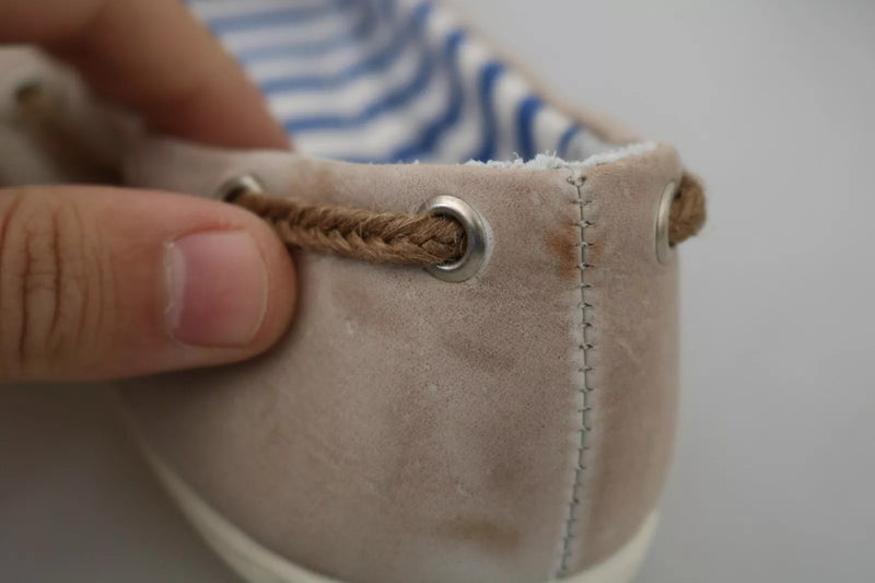 Pantofola D'Oro Beige Suede Lace Bow Loafers - Élégantes Ballet Flats