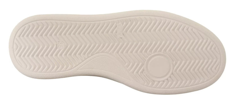 Patrizia Pepe Sneakers en Cuir Plein Grain Argenté à Lacets