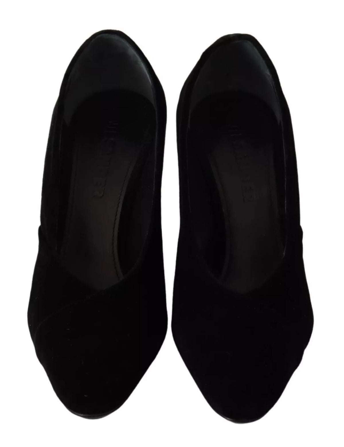 Jil Sander Black Leather Suede Block Heel Pumps